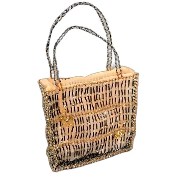 Vintage Hand Crafted wire and beaded mini bags with butterfly designs - Picture 3 of 11